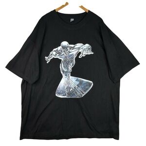 Vintage Style Graphic‎ T-Shirt Black Silver Surfer Figure 100% Cotton Men's XL